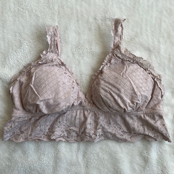 Aerie Pink Lace Bralette with Padding - Picture 1 of 5